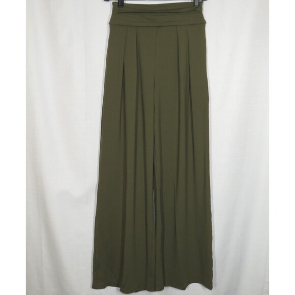 Halara Olive Super High Waist Flowy Wide Leg Pull On Side Pocket Pants Size XS - Picture 6 of 11
